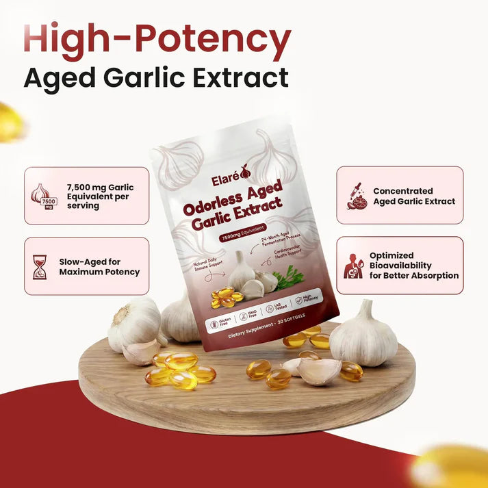 Aged Garlic Extract – 7500mg Odorless Softgels