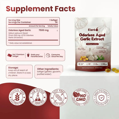 Aged Garlic Extract – 7500mg Odorless Softgels